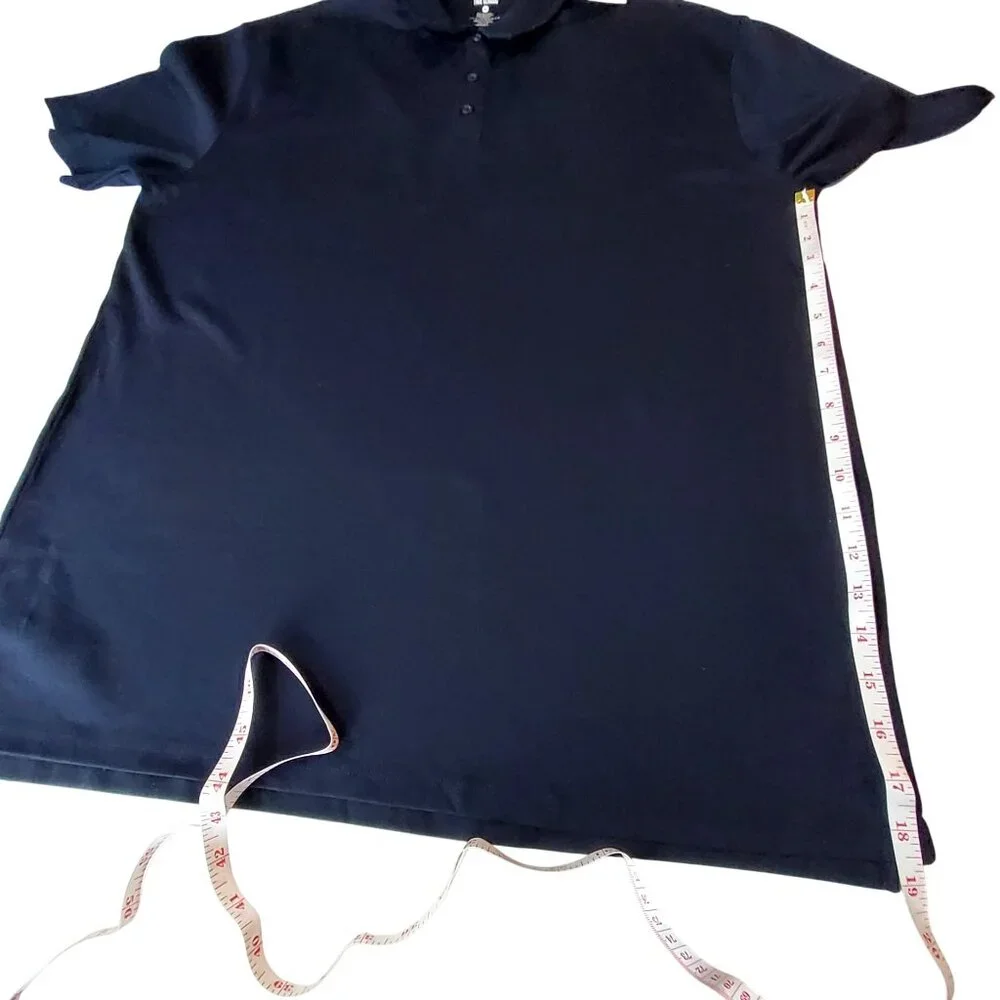 True Classic Pima Cotton Navy Blue Polo Shirt Soft, breathable  Size XL - Picture 4 of 10